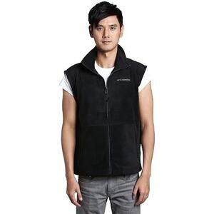 Columbia Men's Full Zip Cathedral Peak Vest Fleece Sleeveless Black Size XL